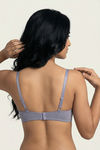 Zivame Padded Plunge Wired Medium Coverage Tshirt Bra - Silver Bullet — thumbnail 3